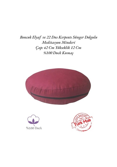 Remege Meditasyon Minderi & Bolster Minderi İkili Set Bordo Br3