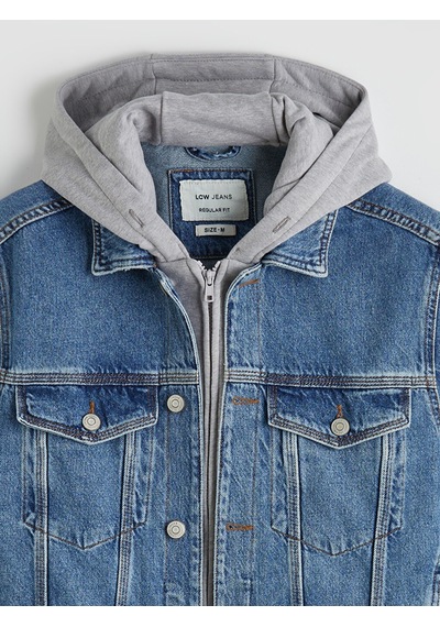 Lcw Jeans İndigo Standart Kalıp Kapüşonlu Erkek Jean Mont