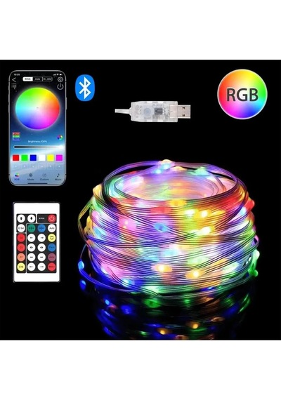 10 Metre, Led Şerit, Usb Bağlantılı, Kumandalı, Ambiyans Işığı Sd