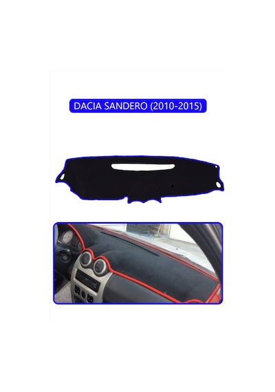 Dacıa Sandero 2010-2015torpido Koruma Halısı Mavi Kenar