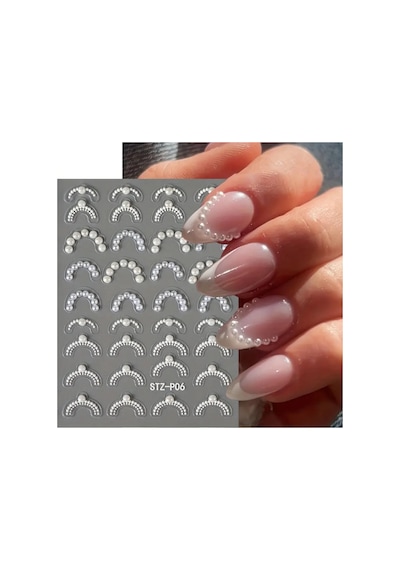 Nailist Fransız İnci Yapışkanlı Tırnak Sticker Nailart Tırnak Dövmesi No.6