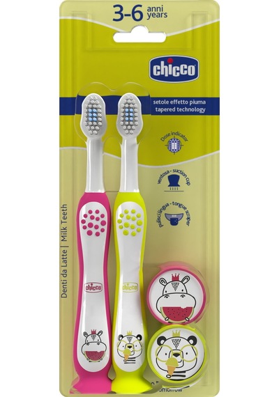 Chicco 2'li Diş Fırçası 3-6 Yaş Hıppo-panda 00012084000000