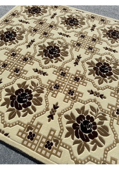 Saray Halı Vizyon 11171 R 150x230 Krem Kahve 4 M2 Halı