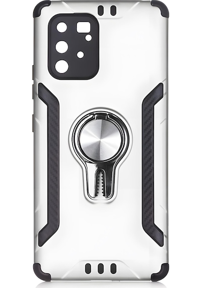 Galaxy Uyumlu A91 S10 Lite Kılıf Stand Olma Özellikli Araç Tutuculu Ko Ko Kılıf Gri