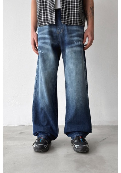 Flaw Lazer Soldurma Efektli Regular Jean-29581 Lacivert