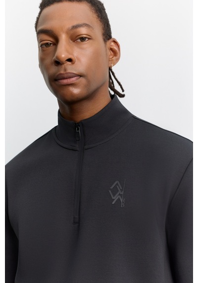 Avva Erkek Siyah Dik Yaka Fermuarlı Baskılı Kolay Ütülenen Pamuklu Regular Fit Sweatshirt A62y1310 Avva Erkek Siyah Dik Yaka Fermuarlı Baskılı Kolay Ütülenen Pamuklu Regular Fit Sweatshirt A62y1310