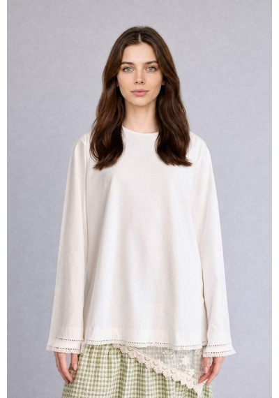 Defacto Relax Fıt Uzun Kollu Ecru Tunik H7727ax26smer105 Ekru-er105