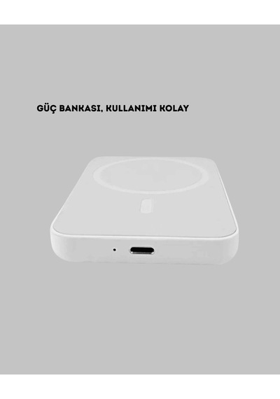 Magsafe Uyumlu Powerbank, Güçlü Mıknatıslı, Hızlı Şarjlı, Kompakt Çok Renkli