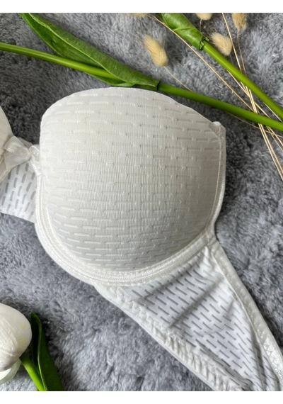 Mistirik Blera Model Push Up Destekli Extra Dolgu Detaylı Kaplı Doublu Premium Günlük Büstiyer Ekru Renk Ekru