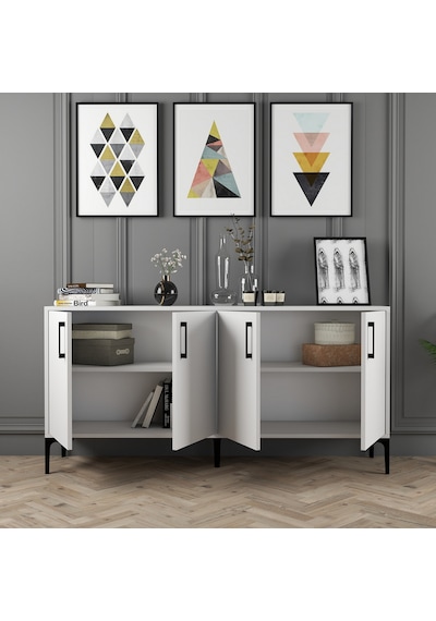 Kiev 160cm Konsol - Beyaz / Beyaz