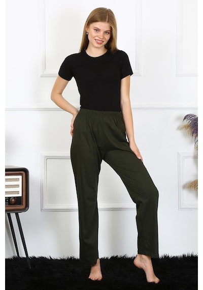 Akbeniz Kadın Pamuklu Tek Alt Pijama 27497 - M Haki