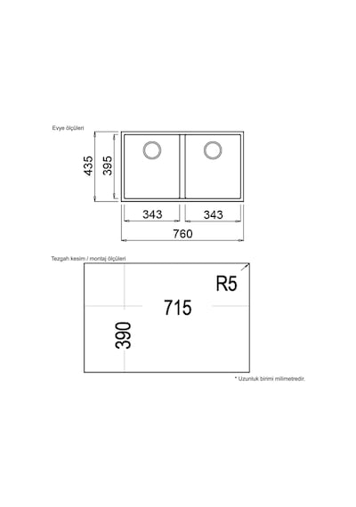 Teka Square 2B 760 Tg Artıc Beyaz Granit Eviye. Tezgahaltı