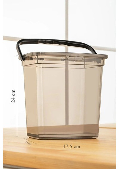 4'lü Un Ve Bakliyat Kabı 6 Litre Platin Antrasit