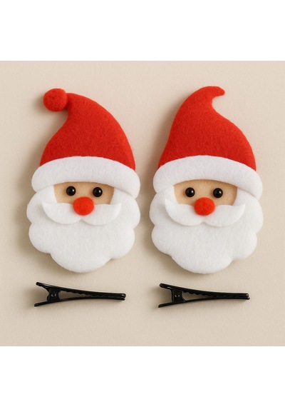 Yılbaşı Temalı Noel Baba Figürlü Saç Tokası Seti Parti Aksesuarı Hediyelik Süsleme - Model 2