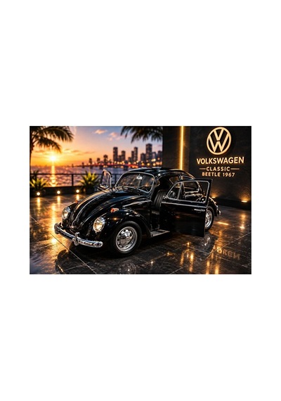 1:32 Ölçek Volkswagen Classical Beetle 1967 Diecast Model Araba Vosvos Özel Standlı