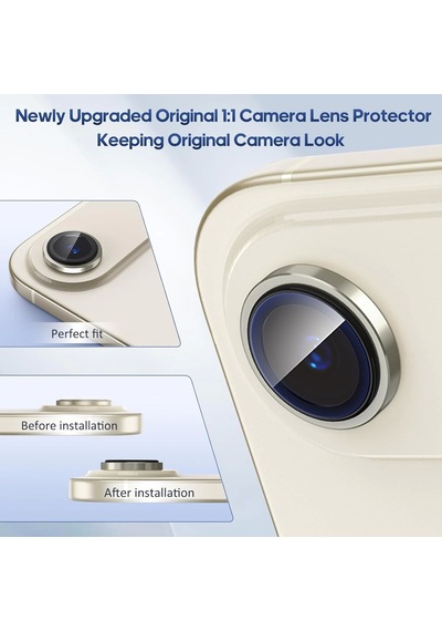 Apple Uyumlu iPhone 17 Air Kamera Koruyucu Premium Safir Gece Çekim Destekli Lens Koruma Parlak Temperli Cl