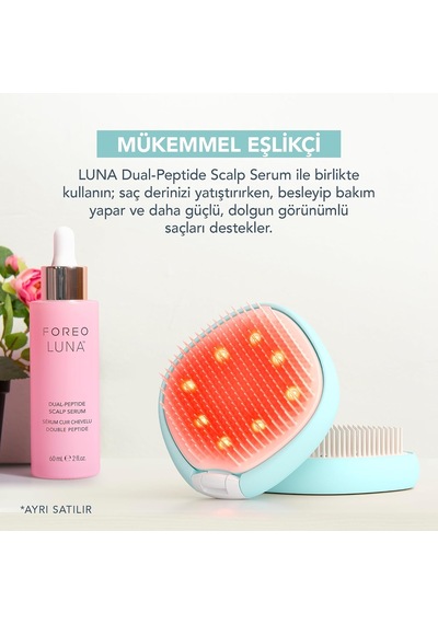 Flıp Play Advanced Led Saç Fırçası Kırmızı, Mavi Ve Yeşil Işık Modlarına Sahip 3 Ü 1 Arada Bakım Aracı, Sağlıklı Görünen Saç Ve Saç Derisini Destekler - Ice Ice Baby