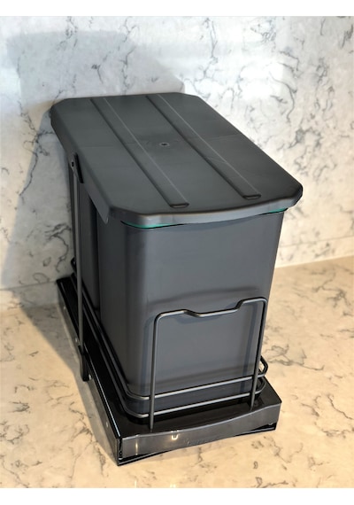 Starax S-2392 Antrasit 12+12 Litre Çöp Kovası Dolap İçi Teleskopi