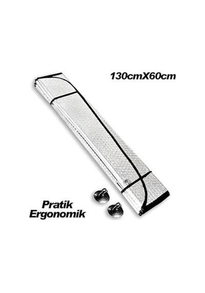 Araba Ön Cam Güneş Şemsiyesi - Araç İçi Cam Vantuzlu Katlanır Güneşlik Koruyucu Perde 130 Cm X 60 Cm Cks-221 Genel 94393074