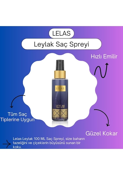 Lelas 1912 Leylak Kadın Erkek Parfümlü Saç Spreyi 100 ML