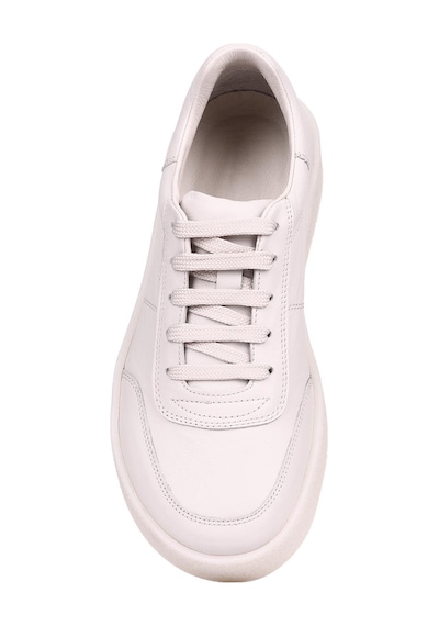 Shoetyle - Bej Renk Hakiki Deri Bağcıklı Erkek Sneaker 666-4404-1344 Bej
