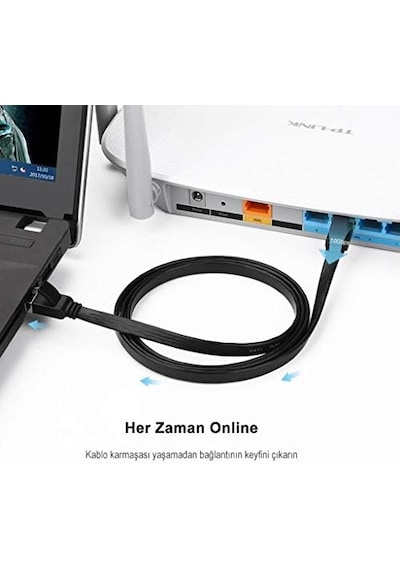 Cat7 U/ftp Flat Ethernet Kablosu 1.5 Metre