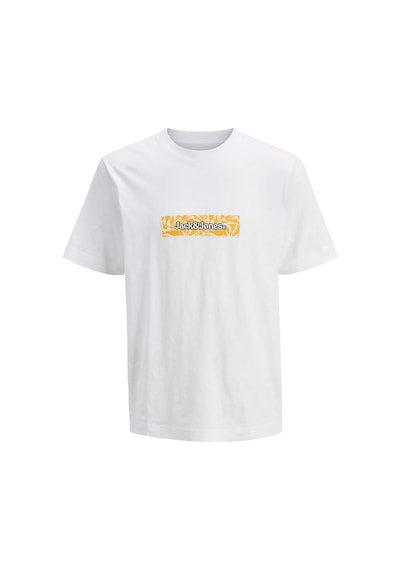 Jack & Jones Split Allover Print Branding Erkek Krem Tişört 12272993-bw Krem