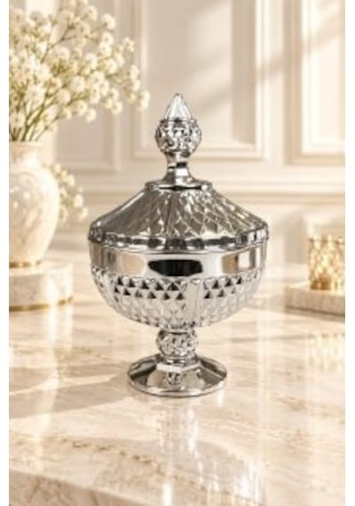 Diamond Ayaklı Kapaklı İkramlık Gümüş