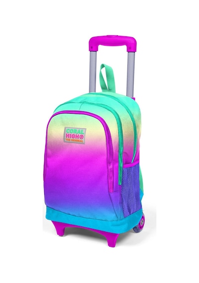 Coral High Kids Renkli Işıklı Tekerlekli Üç Bölmeli Çekçekli Sırt