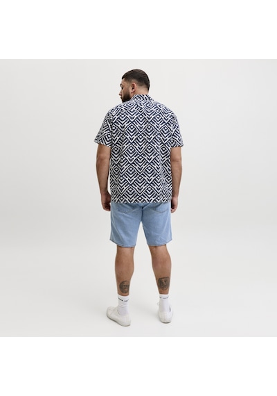 Jack & Jones Büyük Beden Resort Yaka Kisa Kollu Gömlek - Milo - 12290786 Sky Captain