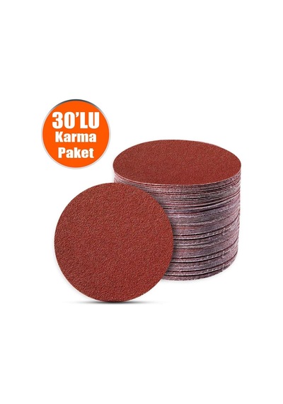 Cırt Zımpara 125 Mm Spiral Avuç Taşlama Karma Paket 30 Adet