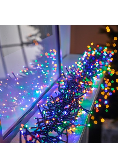 Dekor Düğün Işıkları 50 M Renkli Led Işık 220 V Fişli Siyah Kablolu Işık Çok Renkli