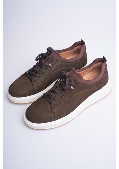 Fame Step Hakiki Deri Erkek Sneaker Ayakkabı Günlük Rahat Ortopedik Spor Como Kahverengi
