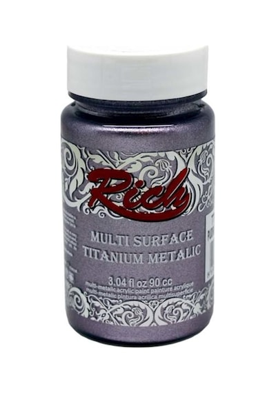 Pudra Mor Hobi Boyası + Multisurface Akrilik Boya + Rich Metalik Titanyum Seri - 090576 90cc