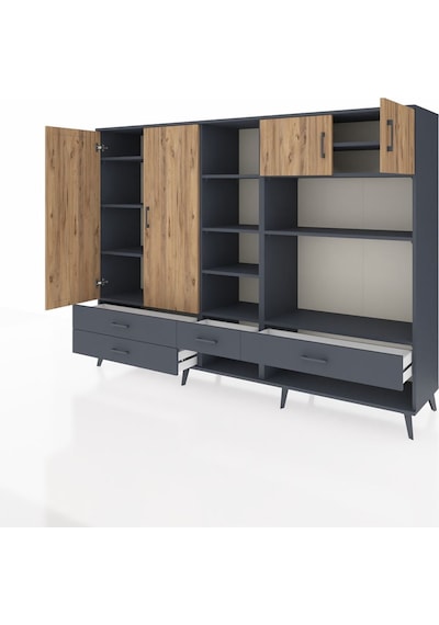 Hyperion Dolap 12 Raflı 4 Çekmeceli 4 Kapaklı 220x44x163 Antrasit-çam/antrasit Atlas Çam/antrasıt - Antrasıt Hyperion Dolap 12 Raflı 4 Çekmeceli 4 Kapaklı 220x44x163 Antrasit-çam/antrasit Atlas Çam/antrasıt - Antrasıt