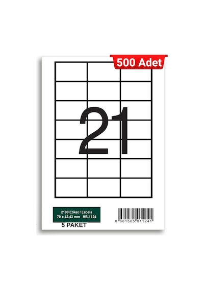 Herboy Hb-1124 70 X 42,43 Mm A4 Laser Etiket 500 Adet