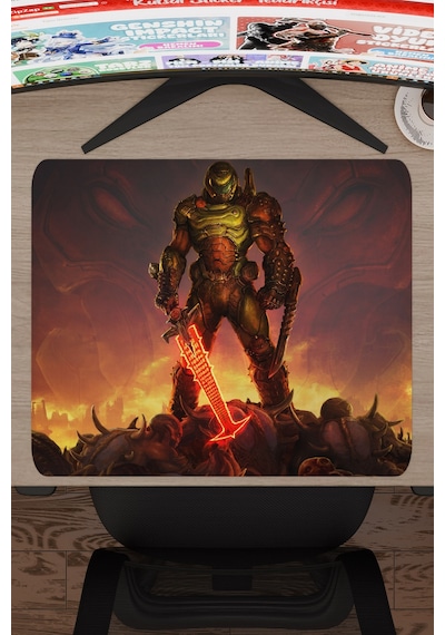 Doom Kaymaz Dikişli Kauçuk Oyuncu Mousepad V1 - 48x40 Xl Gaming Mouse Pad Fare Altlığı