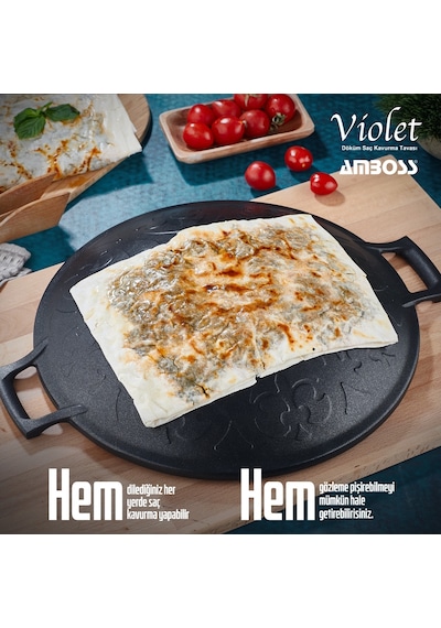 Violet Döküm Sacç Kavurma & Gözleme Tavası