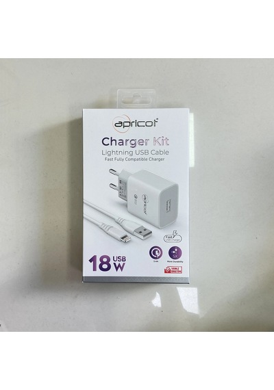 Apricot Lightning Ve Usb Uçlu Şarj Kablosu Ve Adaptör 18w
