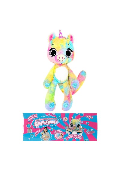 Bubble Pops Raspberry Burst Unicorn: Kokusuyla Büyüleyen Şişme Peluş Unicorn