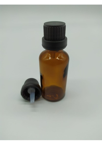 30Ml Cam Amber Şişe İçten Damlatmalı Kapak (10 Adet)