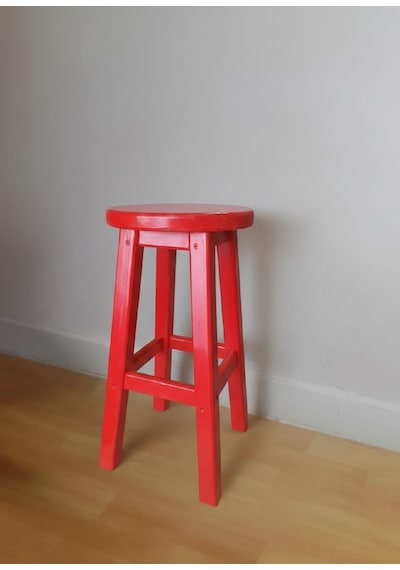 Ahşap Tabure 55 Cm / Arbrestore Kırmızı