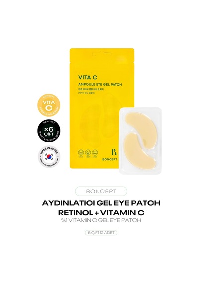 Aydınlatıcı C Vitamini Jel Göz Altı Maskesi 6 Çift Vita C Ampoule Eye Gel Patch