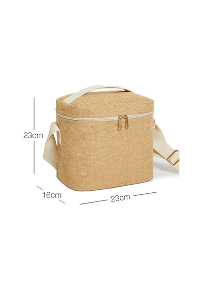 Ocean Home Textile Orta Boy Jüt Soğuk Tutan Çanta 23 X 16 X 23 Cm Açık Bej