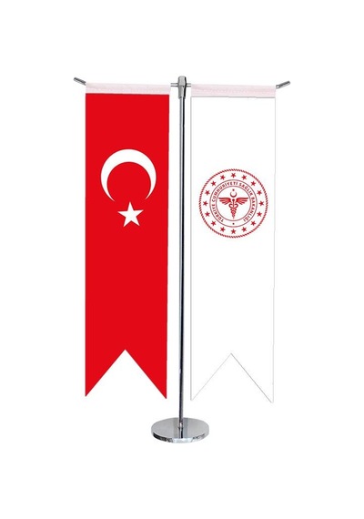 Masa Üstü Kırlangıç Sağlık Bakanlığı + Türk Bayrağı + Krom T Dire