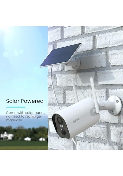 İegeek Spot Işıklı Dış Mekan Güvenlik Kamerası Solar Cam