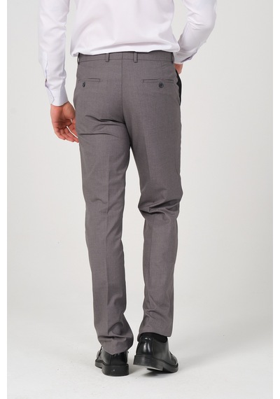 Erkek Regular Fit Kumaş Pantolon Gri Melanj