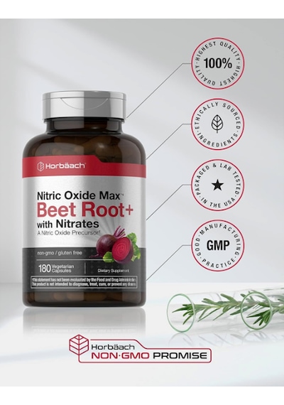 Horbäach Nitrik Oxide Max Beet Root + With Nitrates 180 Vegie... Aromasız