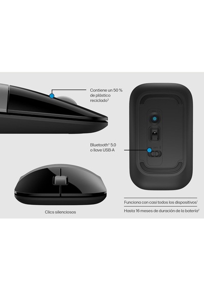 Hp Z3700 Dual Silver Wireless Mouse Euro 758a9aa Z3700