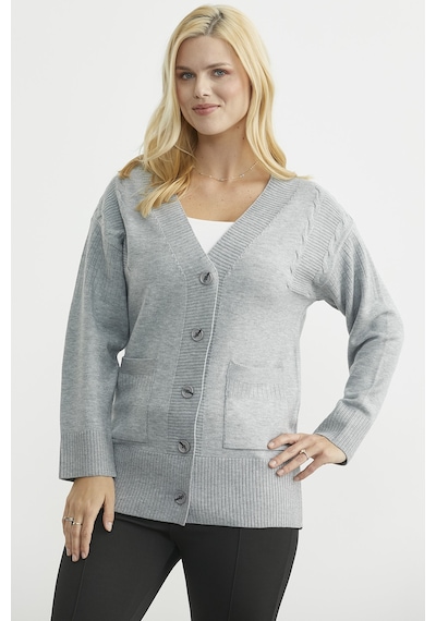 Sementa Oversize Cepli Triko Hırka - Gri Gri